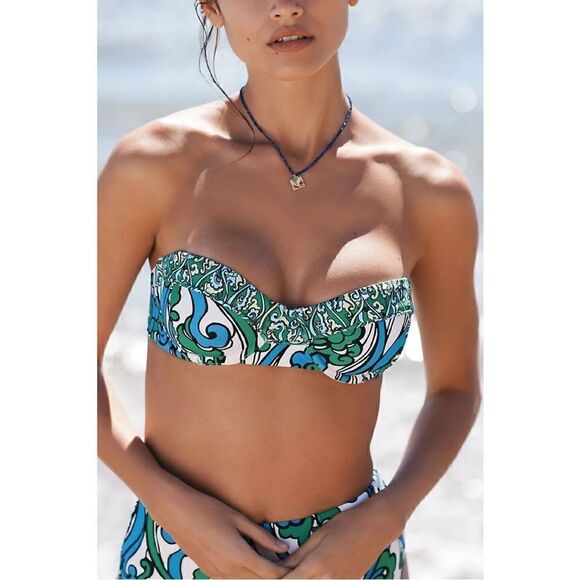 NEW Anthropologie Maeve Roseline Josiance Seamed Balconette High Waist Bikini - Picture 3 of 6